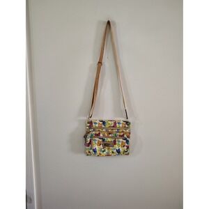 Relic by Fossil Butterfly Print Crossbody Bag Multi Color Floral‎ Faux Leather